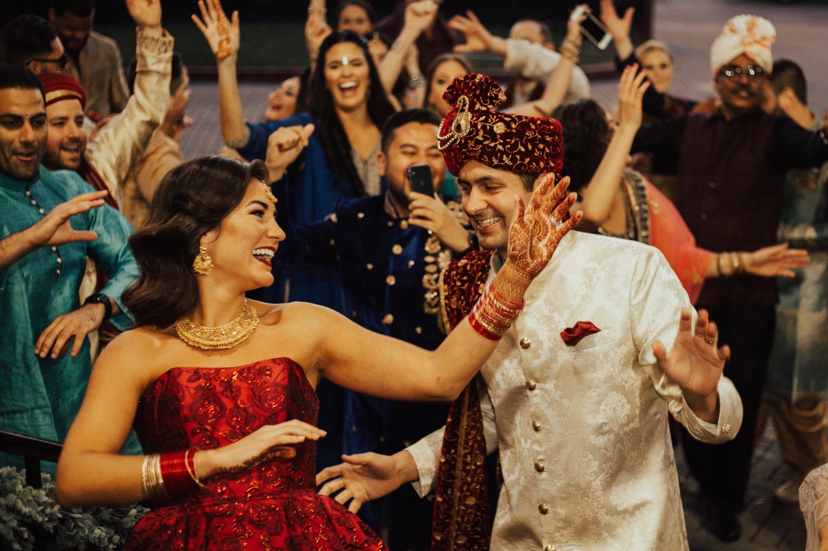 wedding dancing at multi cultural wedding celebration