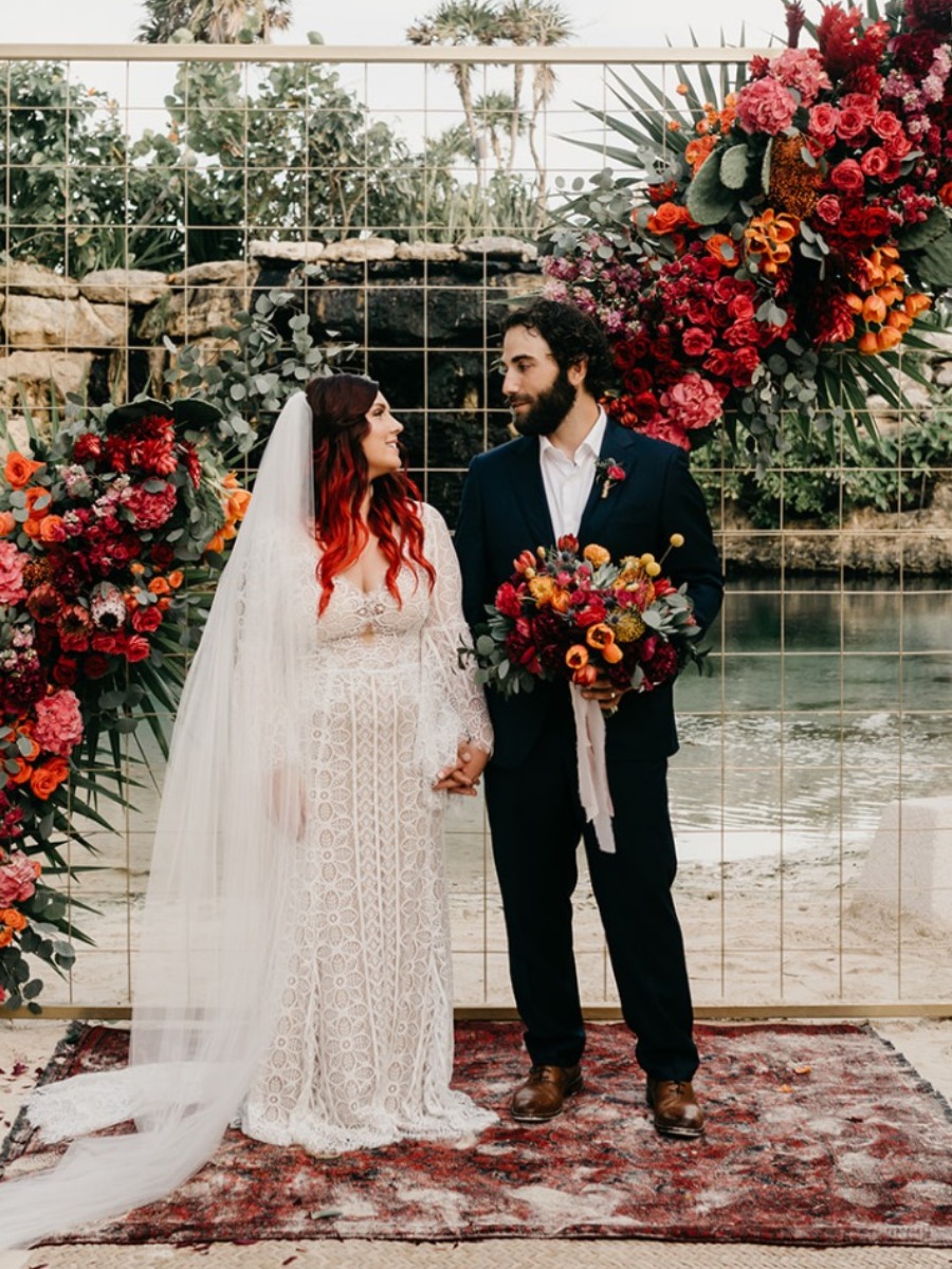 Frida Kahlo Inspired This Crazy Colorful Small Mexico Wedding