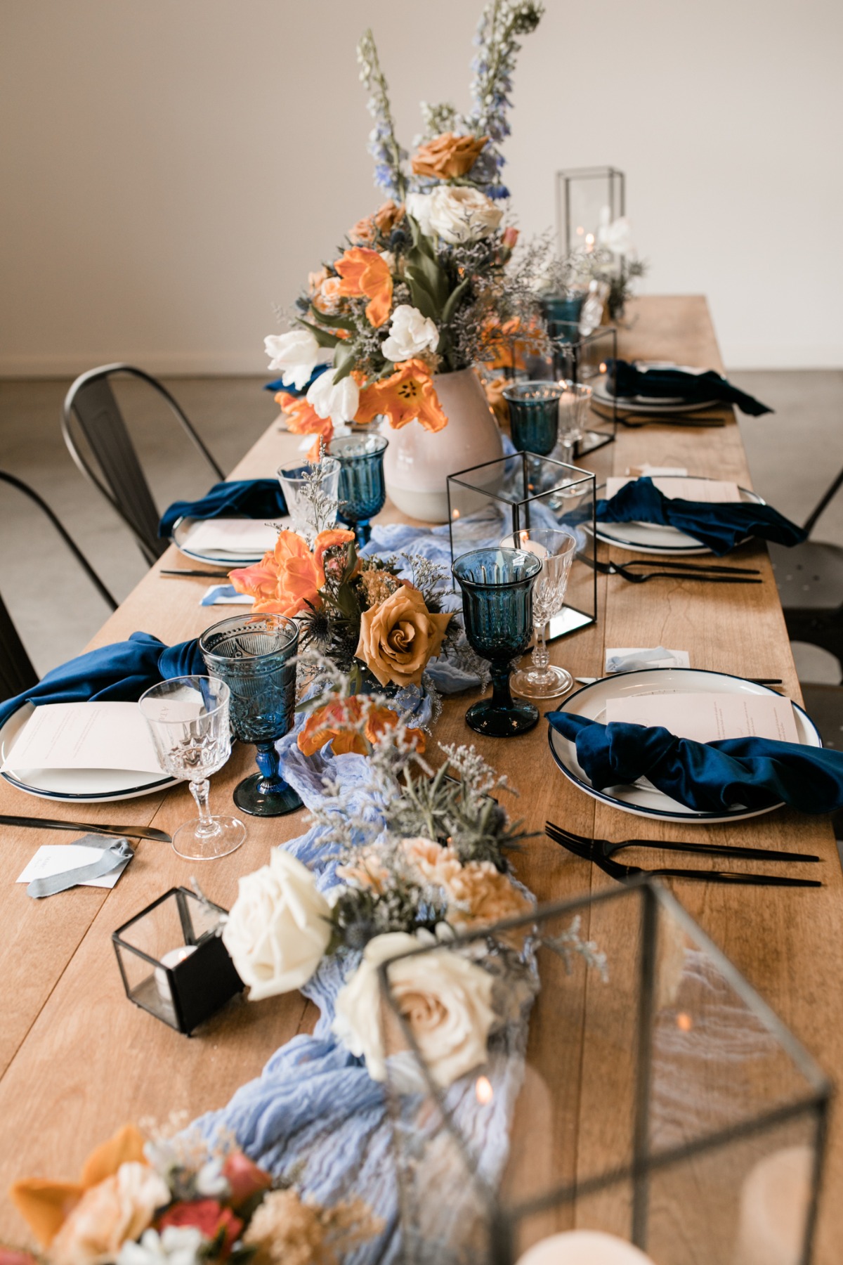 Modern and Chic Wedding with a Terra Cotta and Classic Blue Color