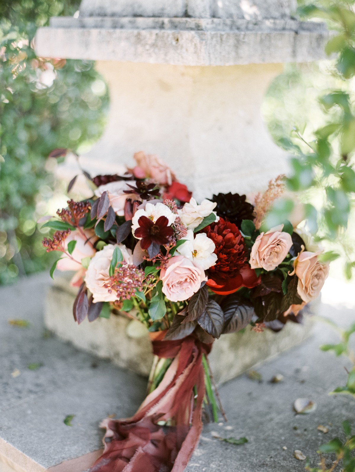 burgundy and blush wedding bouquet