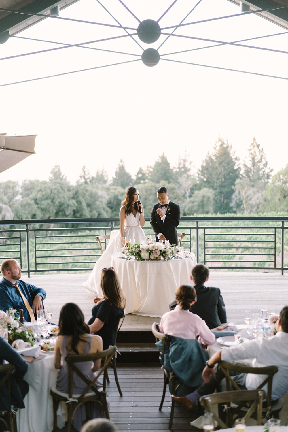 sweetheart table at winery wedding