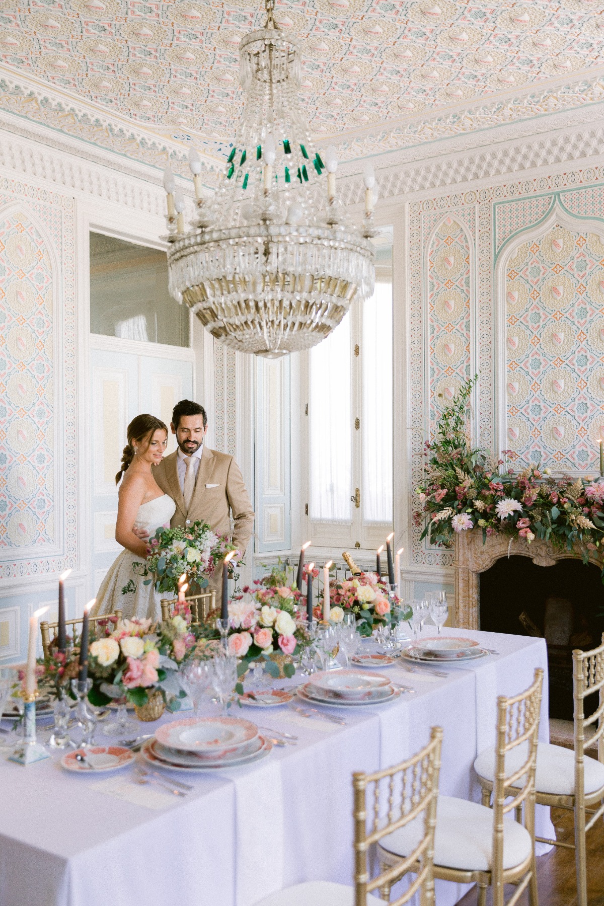 intimate wedding reception at a private chateau in Portugal