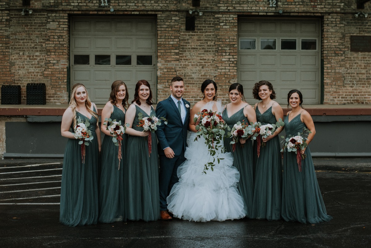 sea green bridesmaid dresses