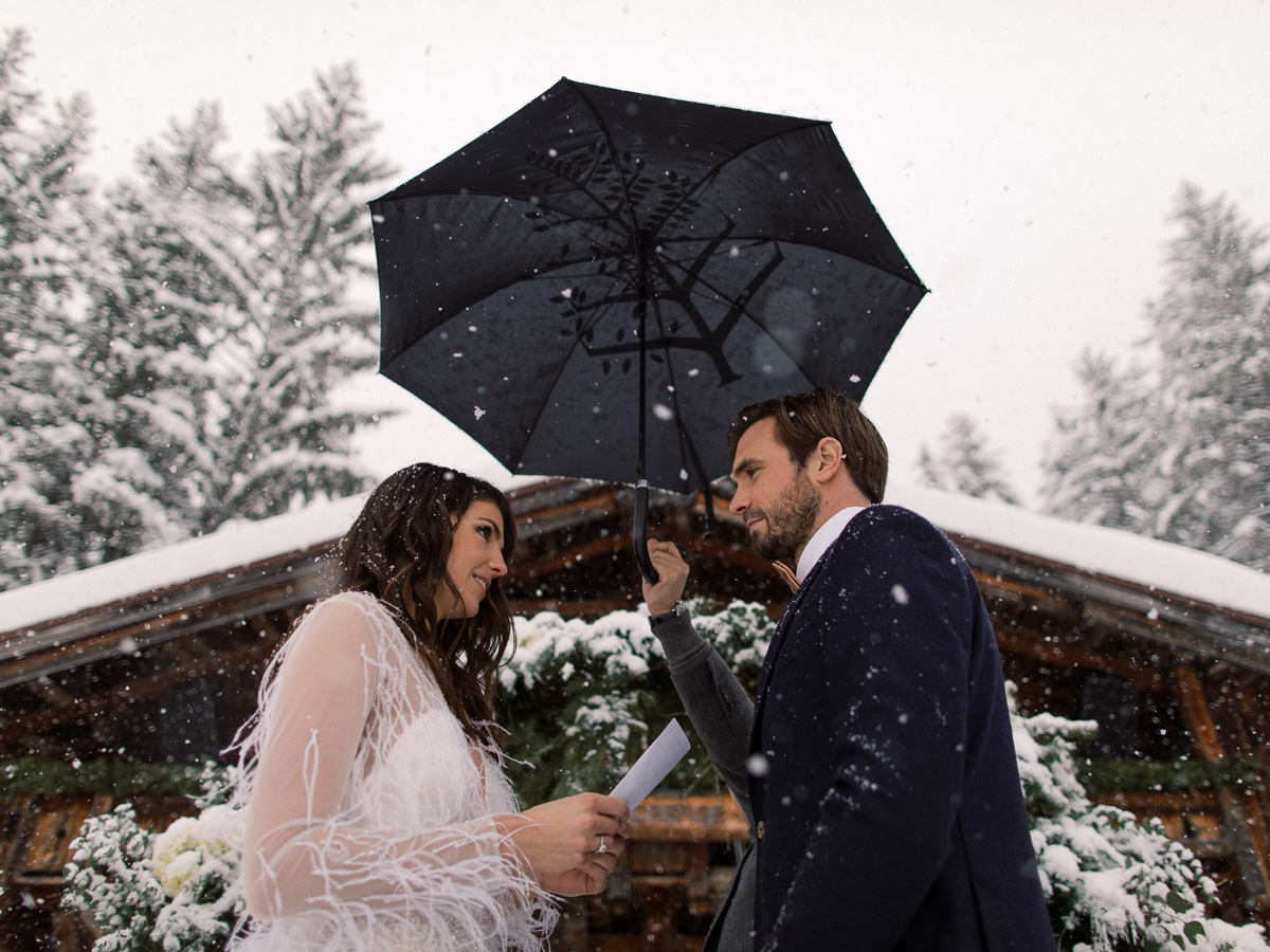 Luxury and Intimate Winter Wedding Inspiration in the French Alps