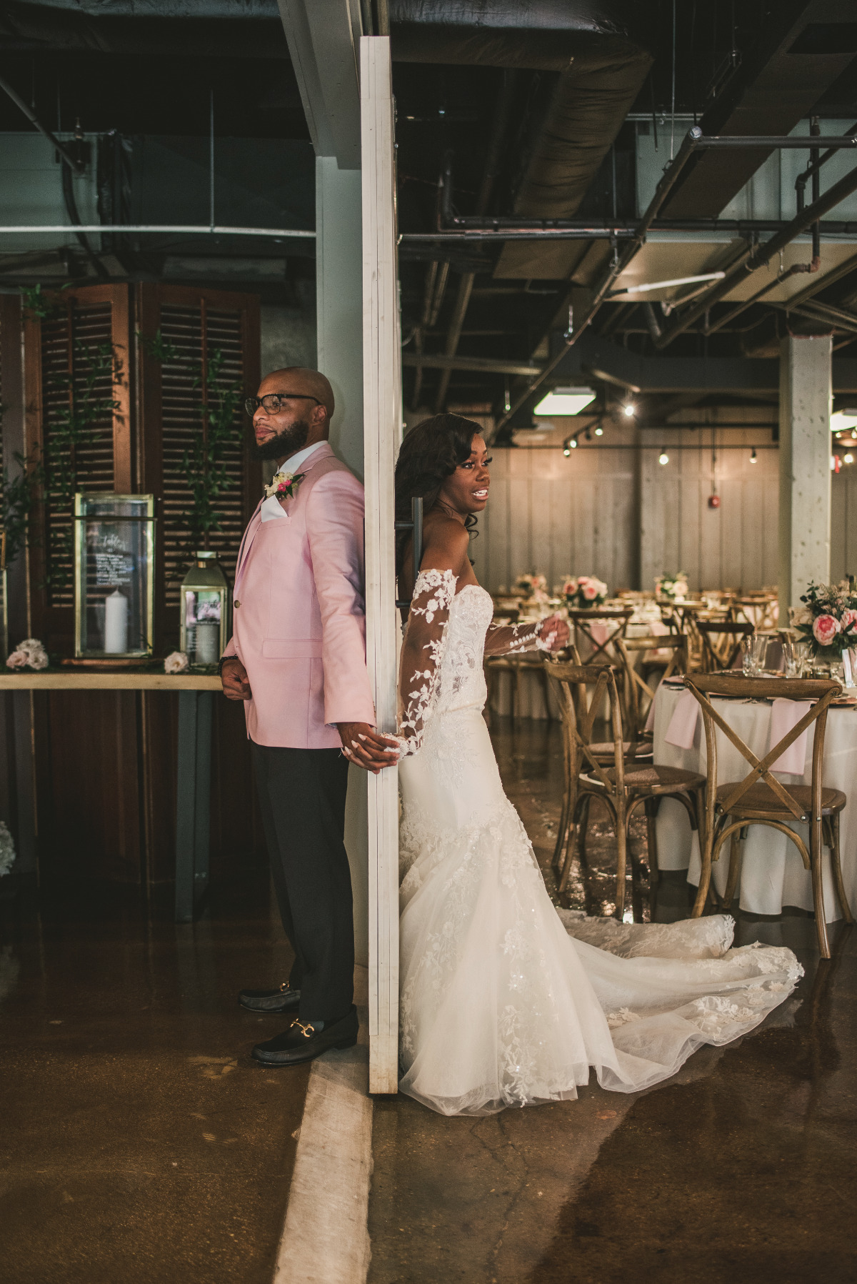 It was Industrial Glam and Florals Galore at this Main Street Ballroom Wedding