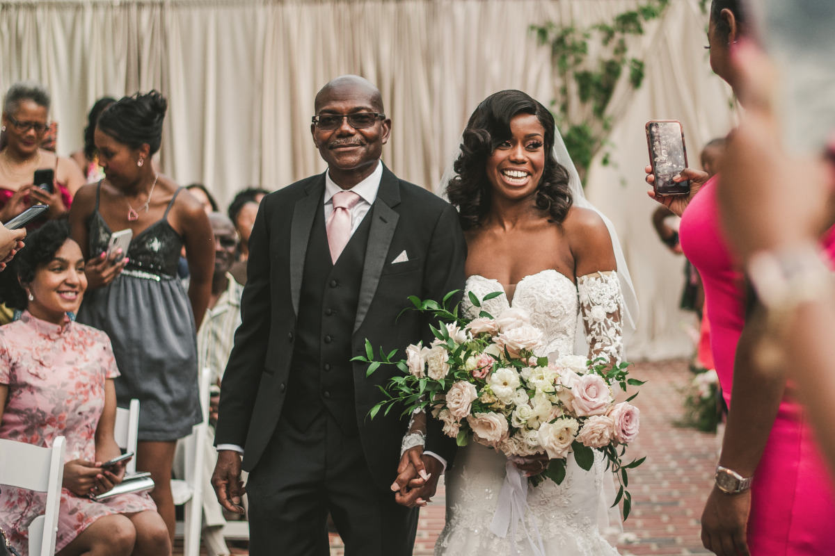 It was Industrial Glam and Florals Galore at this Main Street Ballroom Wedding