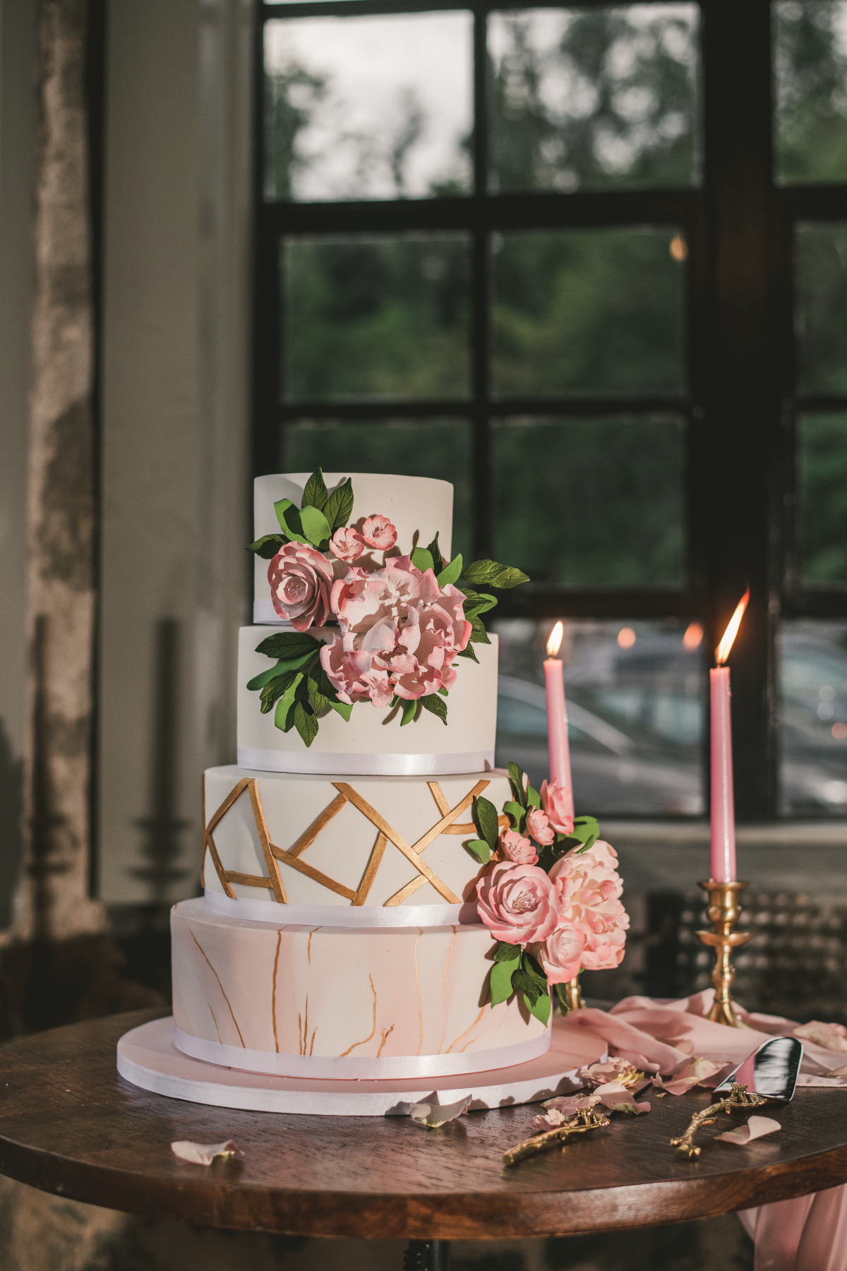 It was Industrial Glam and Florals Galore at this Main Street Ballroom Wedding