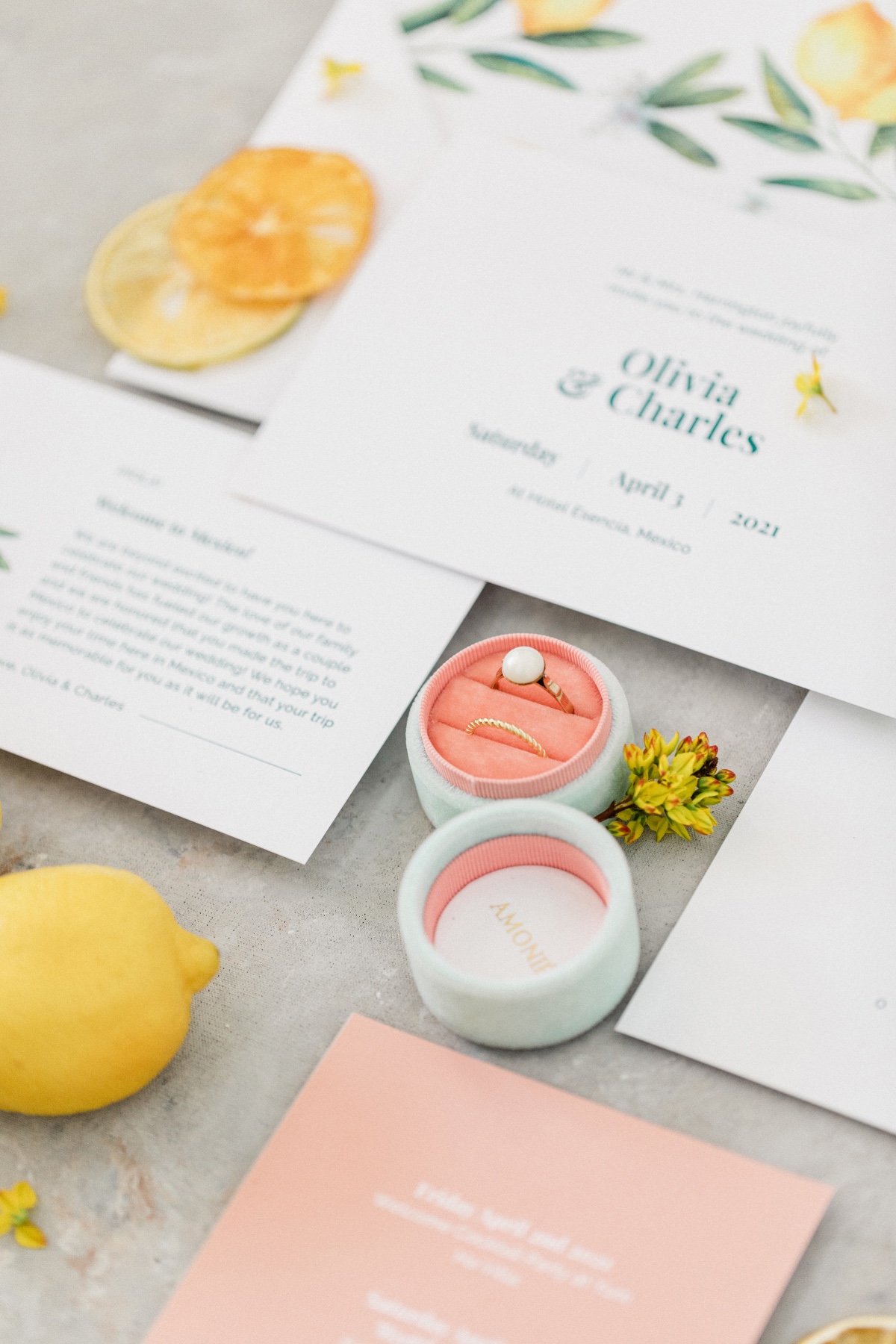 Pink and Orange Citrus Wedding at Hotel Esencia