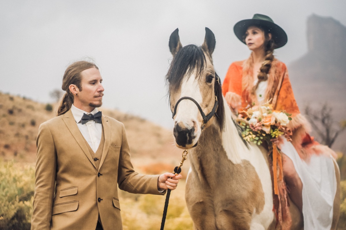 Snowy Desert Styled Shoot Turned Real Micro-Wedding