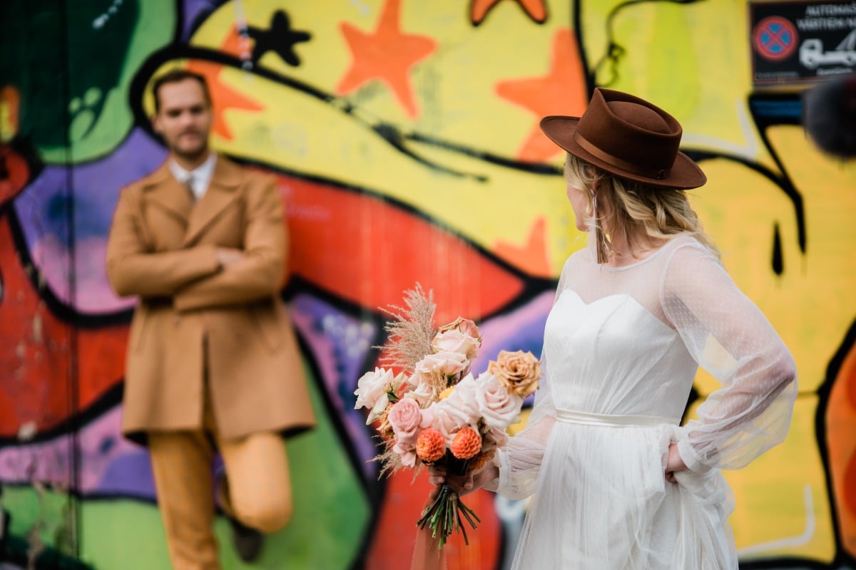 Boho Elopement Inspo In Old Town Riga, Latvia