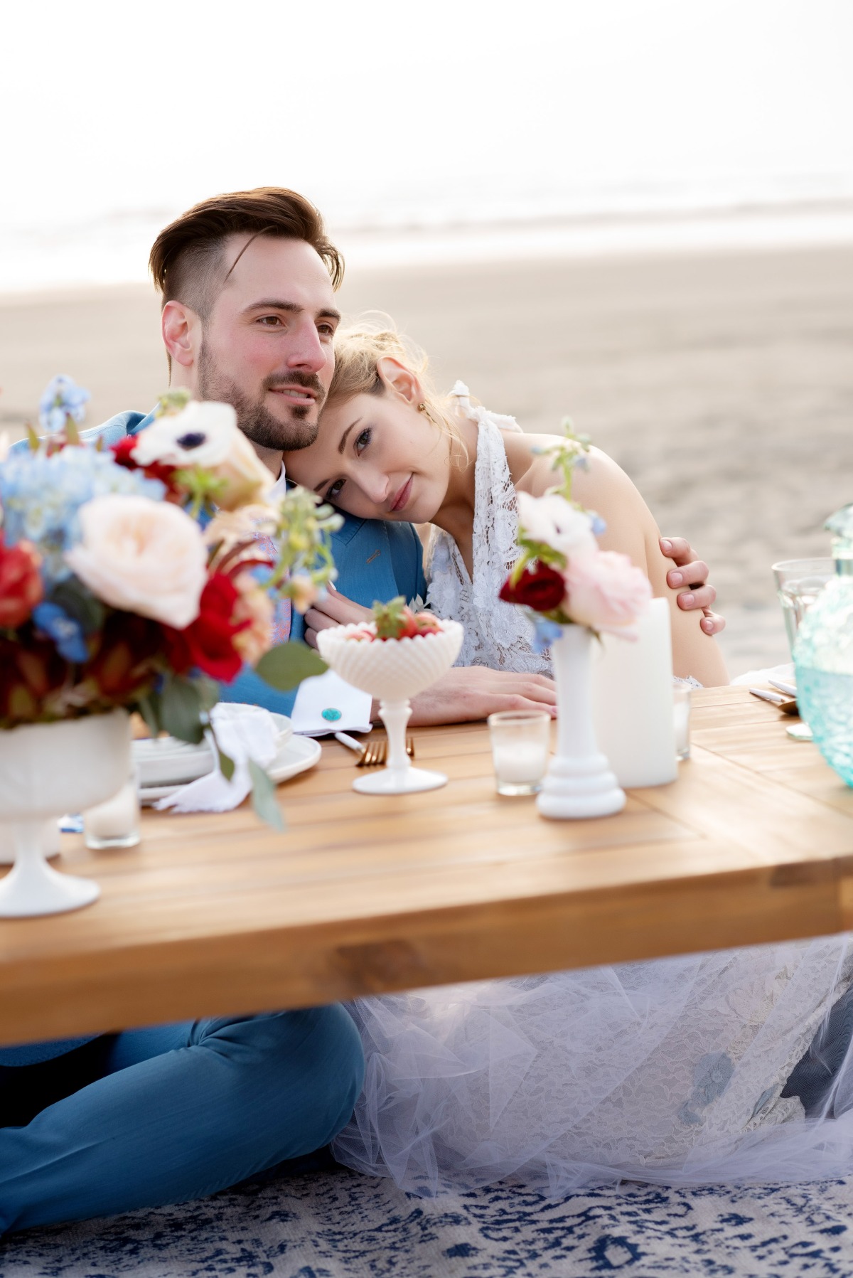 French Blue Coastal Elopement Inspiration at Del Rey Beach in Gearhart Oregon