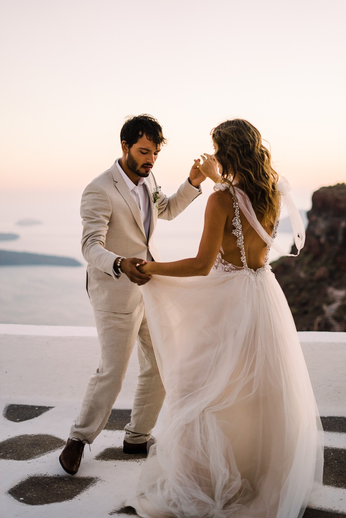 Get Away From It AllâA Magical Elopement On The Cliffs of Santorini