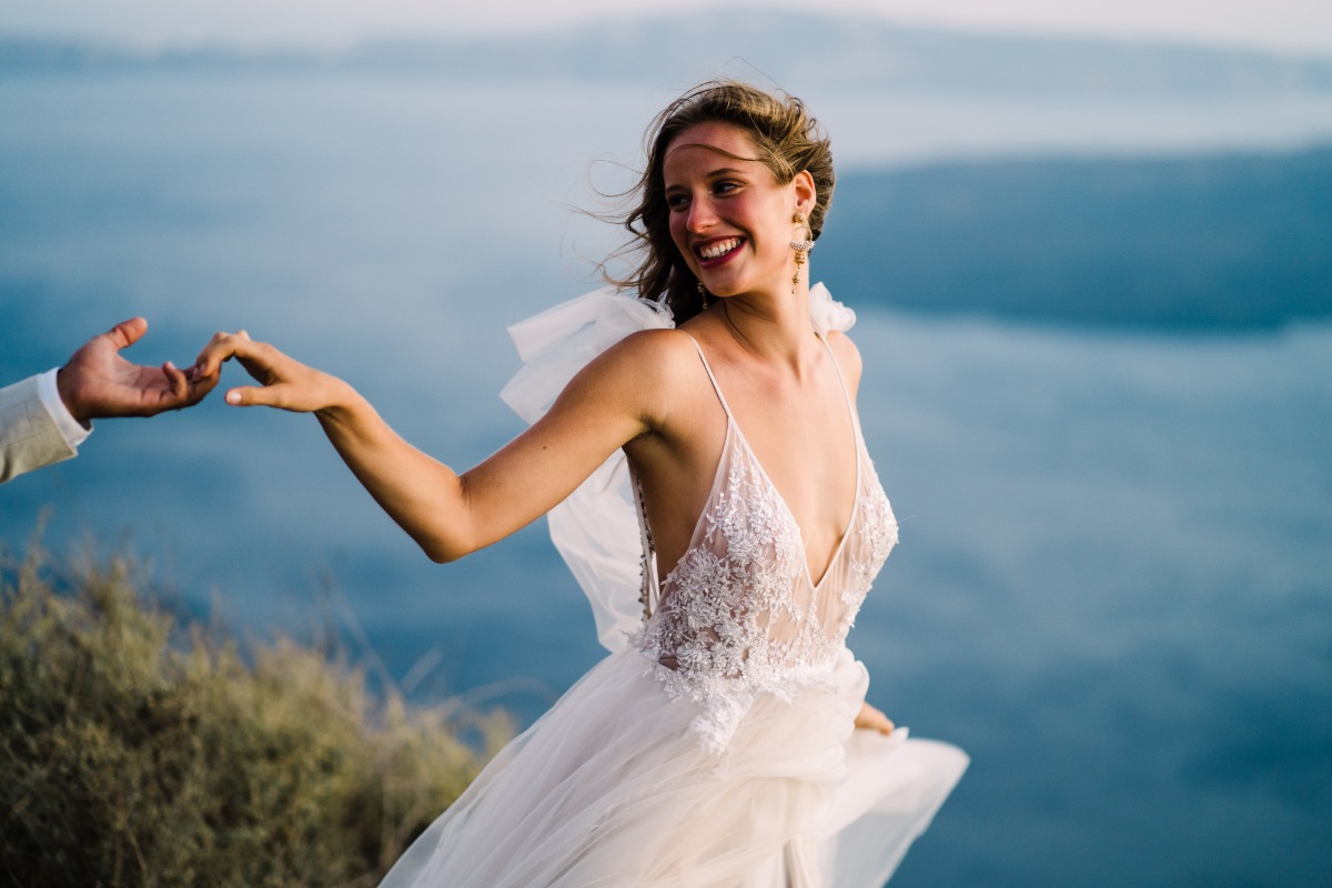 Get Away From It AllâA Magical Elopement On The Cliffs of Santorini