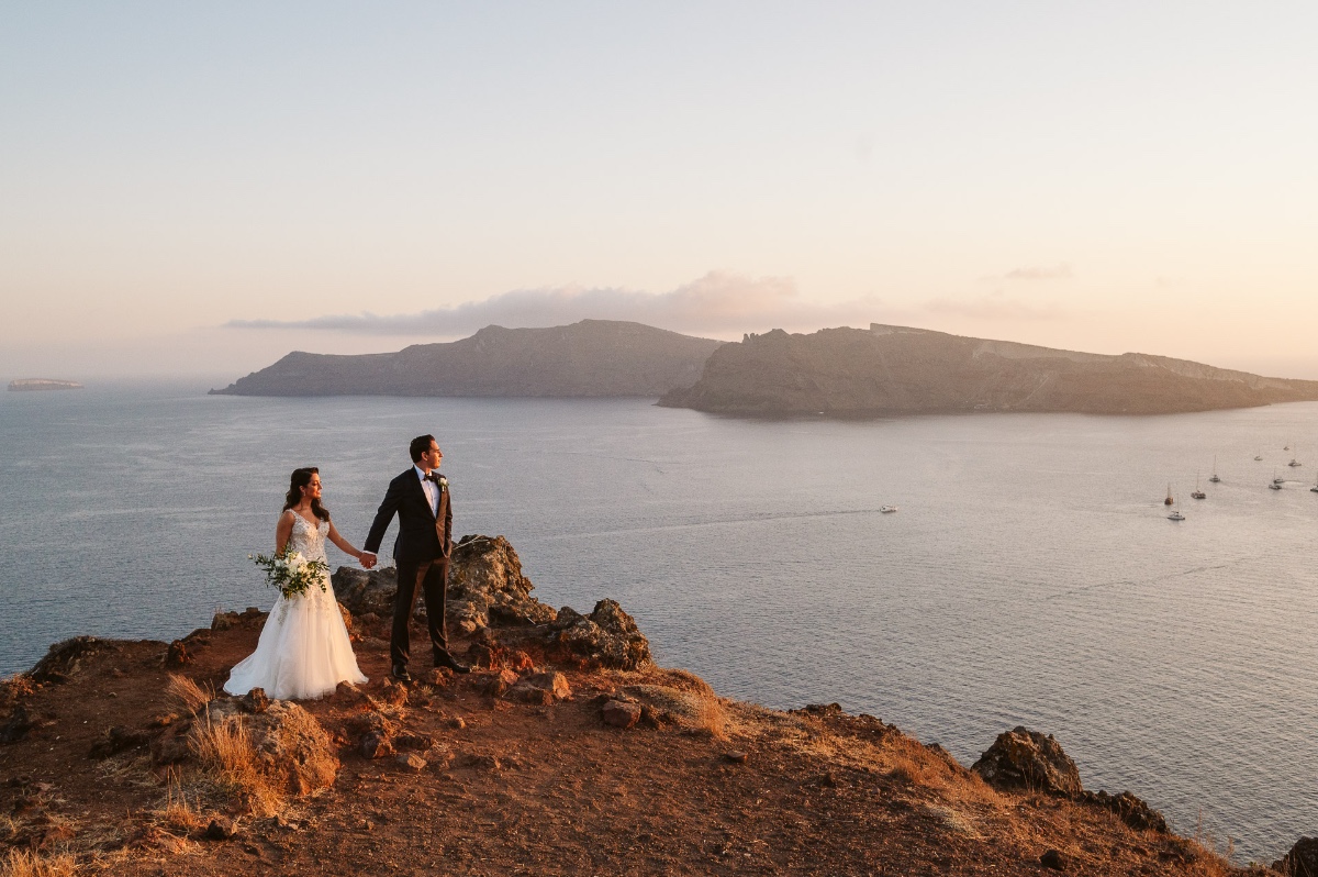 Magical Rooftop Wedding In Santorini