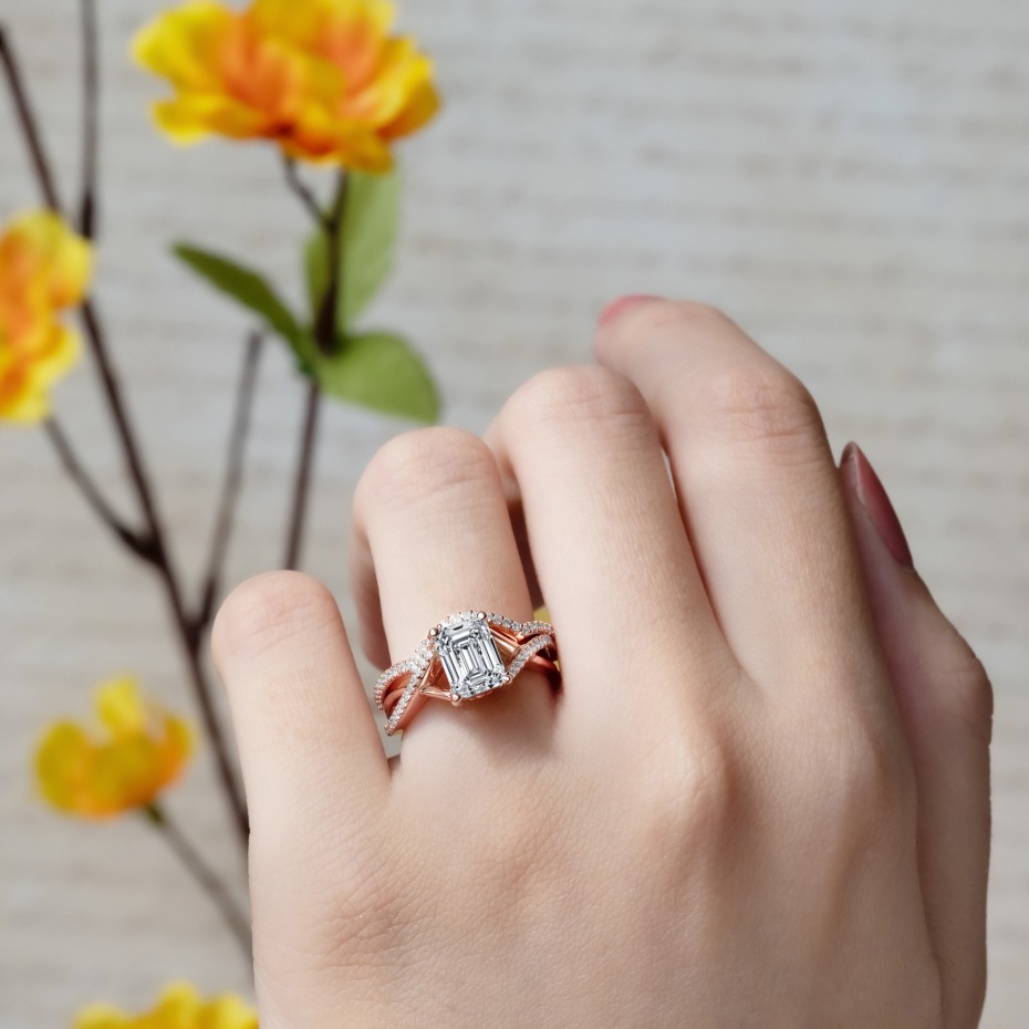 14kt white gold diamond unique engagement ring wedding ring