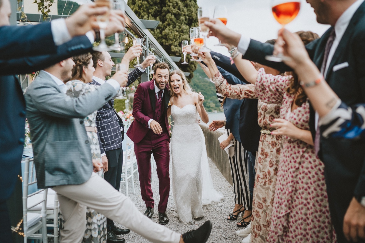 Colorful Wedding On Lake Como