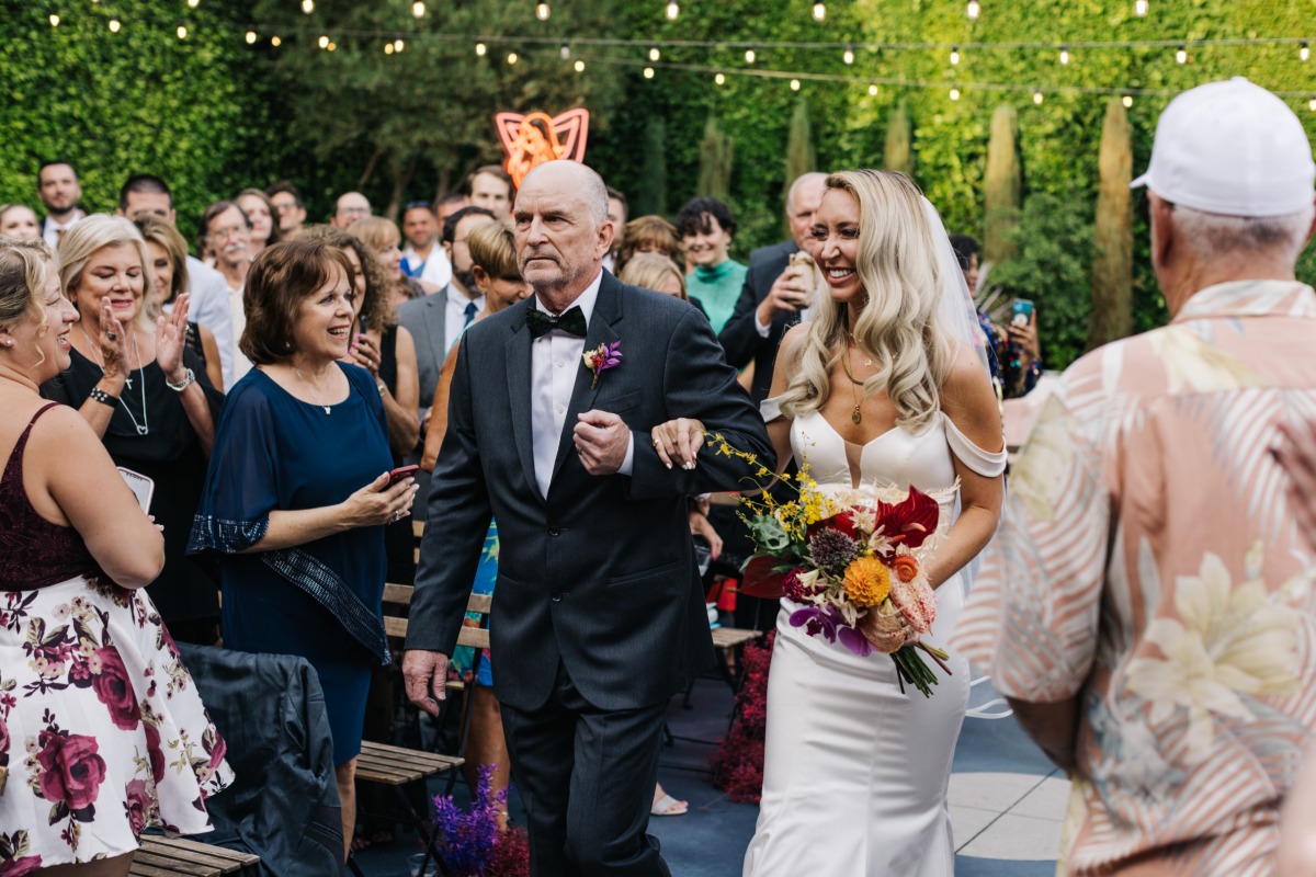 Neo-Noir Themed Wedding With Campy Hollywood Details