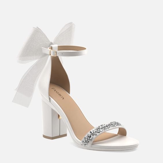 Bridal Shoes Peep Toe High Heels Sandals, Toes Buckle Comfort Paragraph  Silk Bridal Shoes, Wedding Shoes Round Toe,Silver,US9/ EU40/UK7: Buy Online  at Best Price in UAE - Amazon.ae
