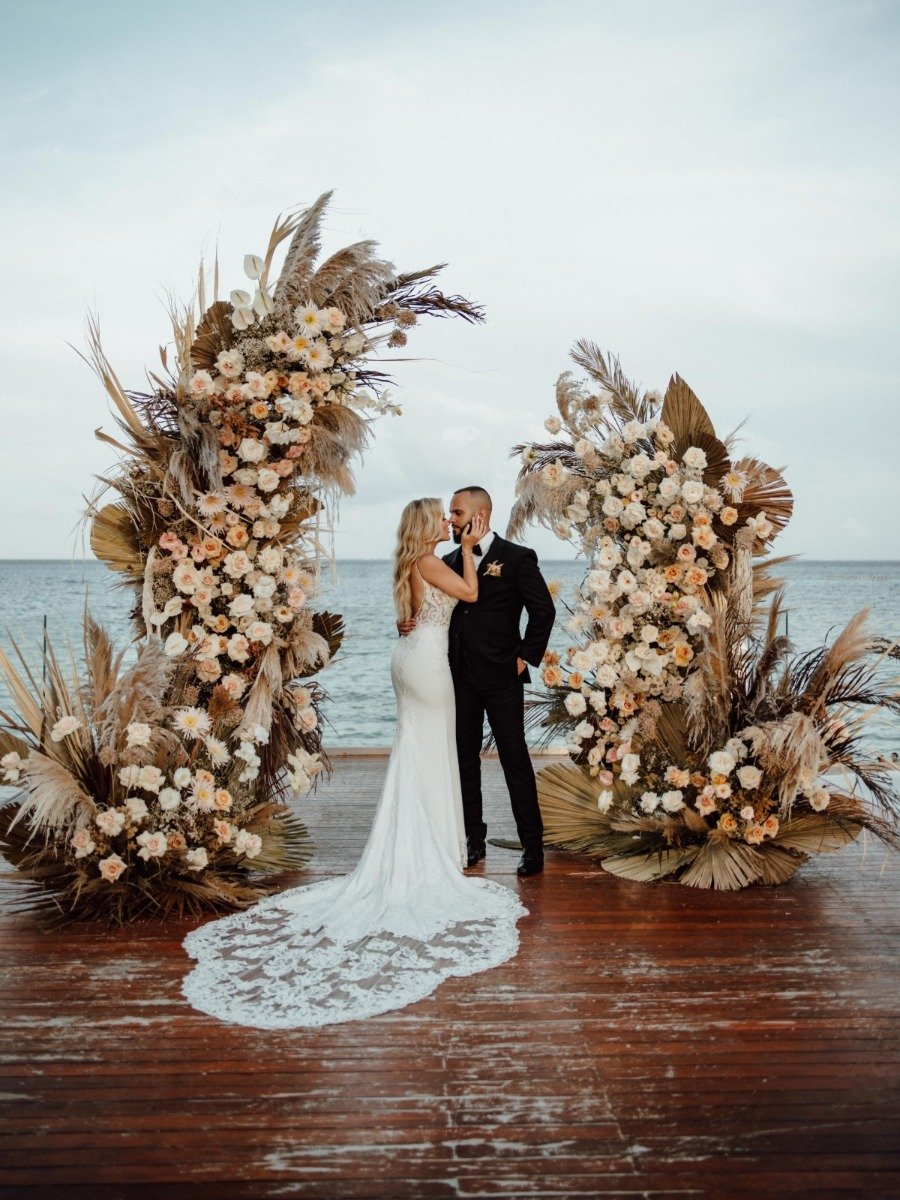 Romantic Seaside Wedding With A Festive Twist