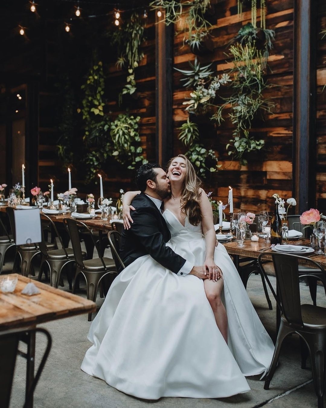 romantic indoor wedding at Brooklyn Winery 