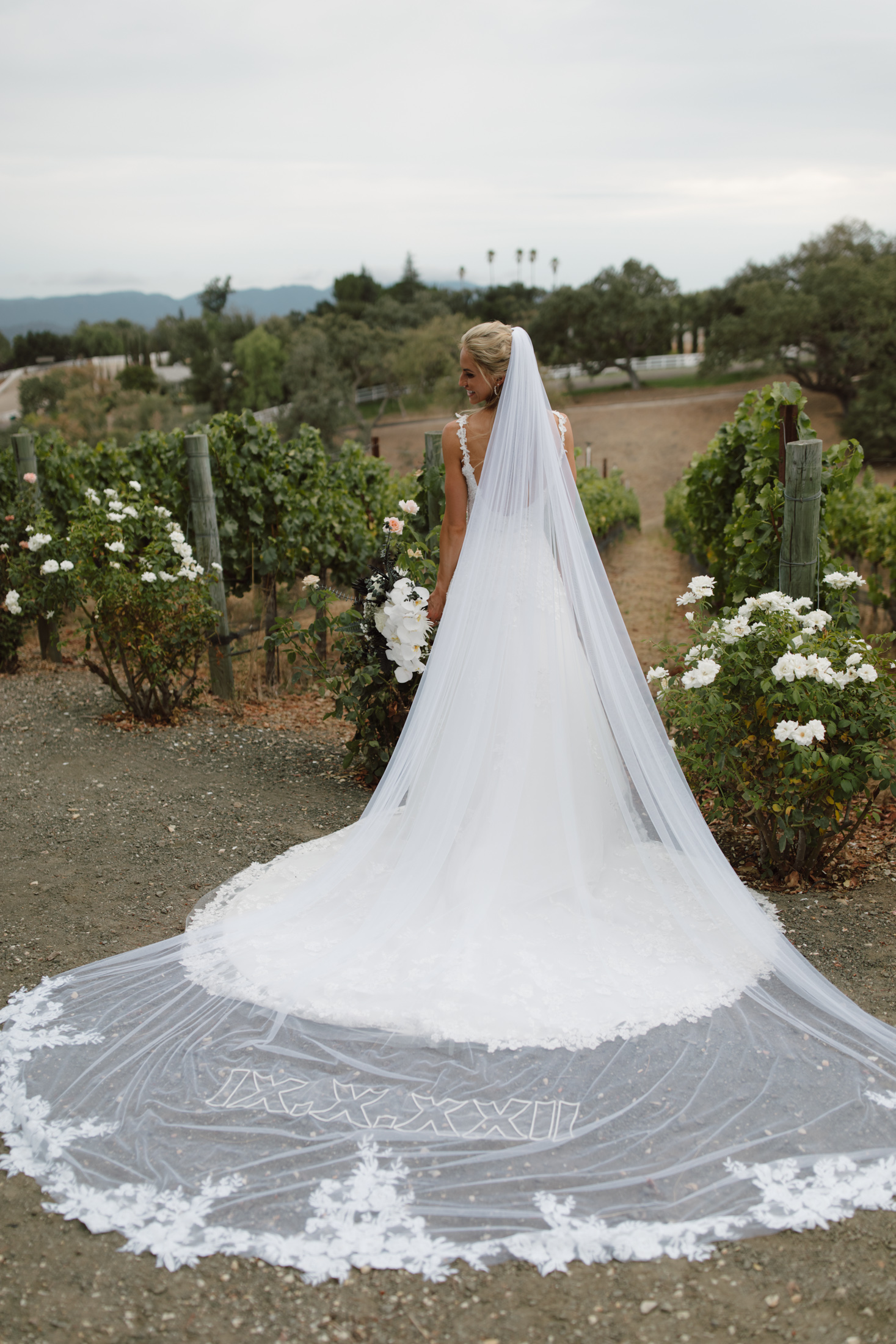 custom embroidered wedding veil