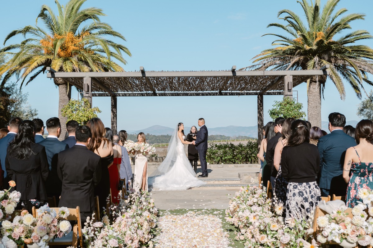 Romantic ceremony at Carneros Resort