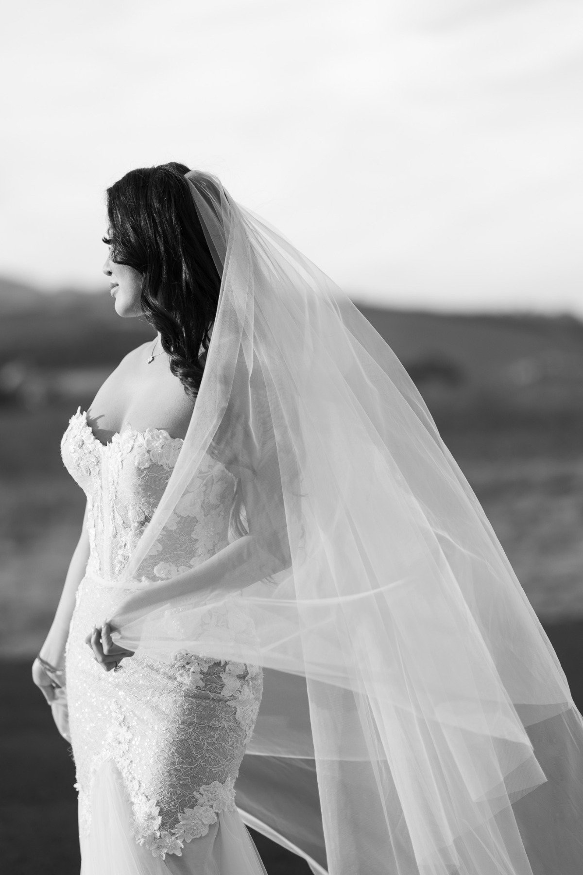 Romantic California bridal fashion