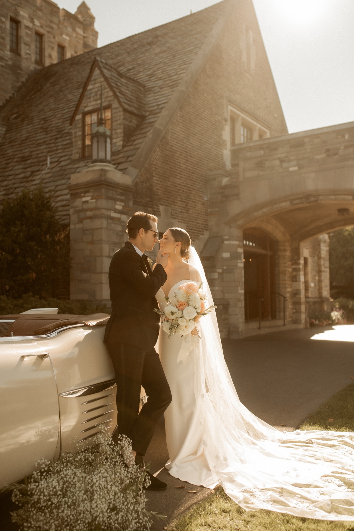 Antique car wedding photoshoot