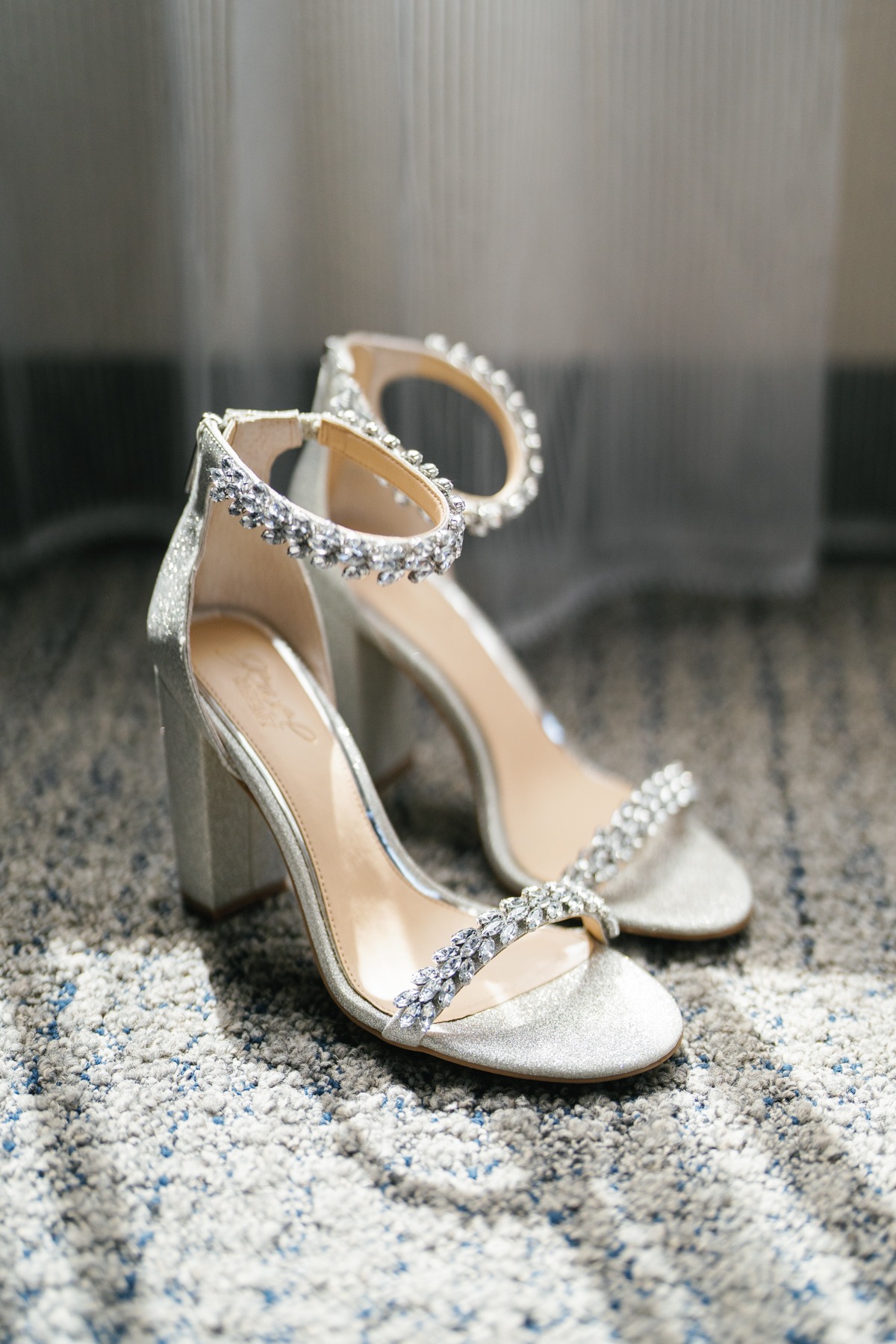 silver wedding shoes