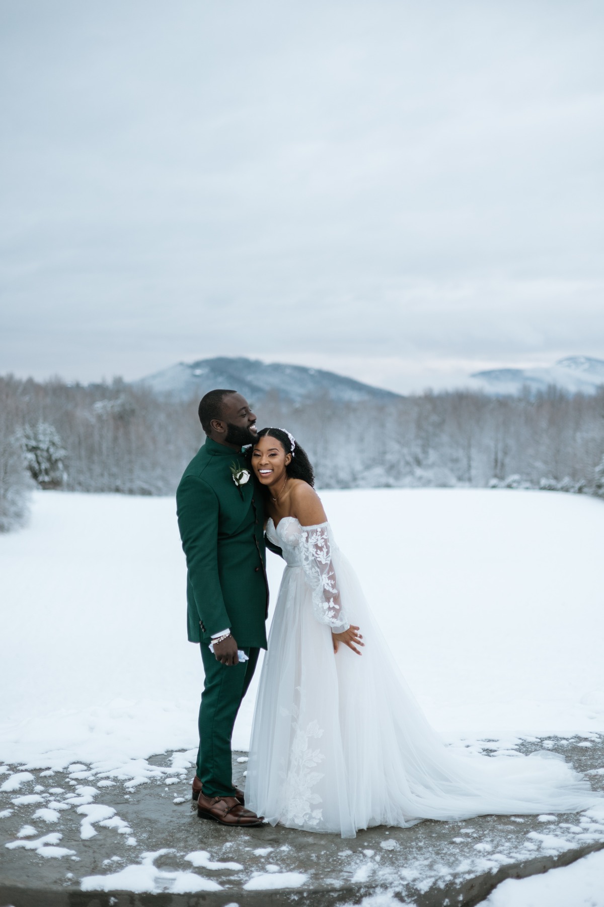 snowy mountain wedding