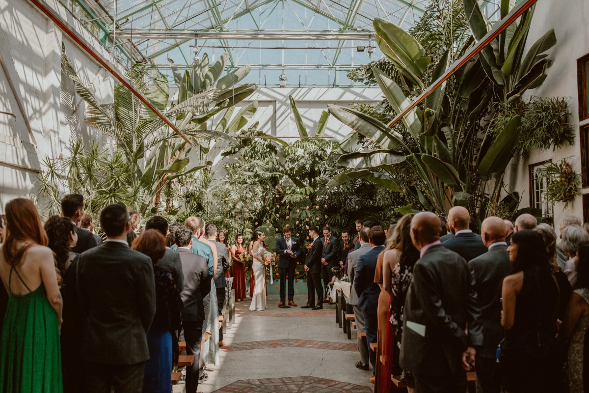 greenhouse wedding ceremony