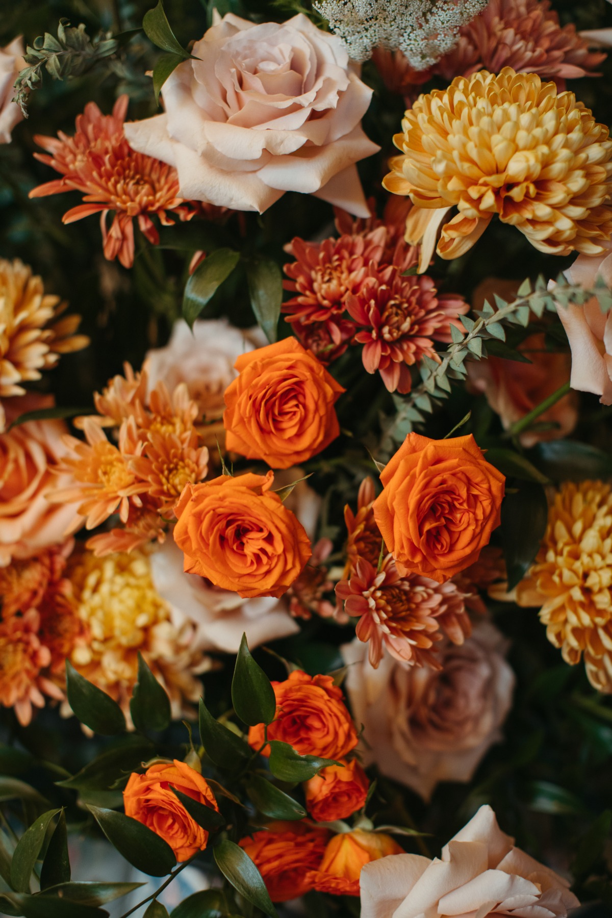 bright earthy wedding flowers