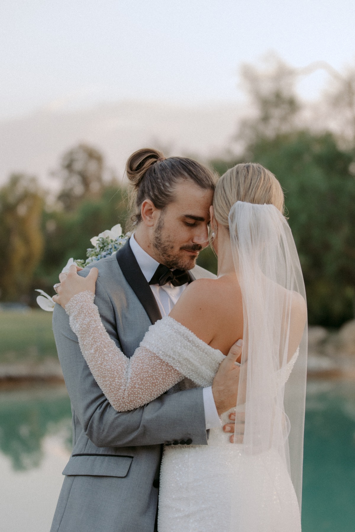 sheer beaded wedding dress