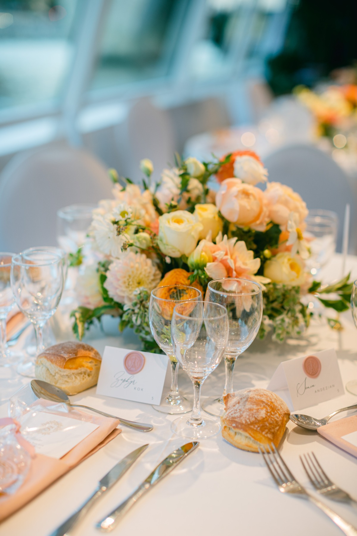 shades of orange floral arrangements