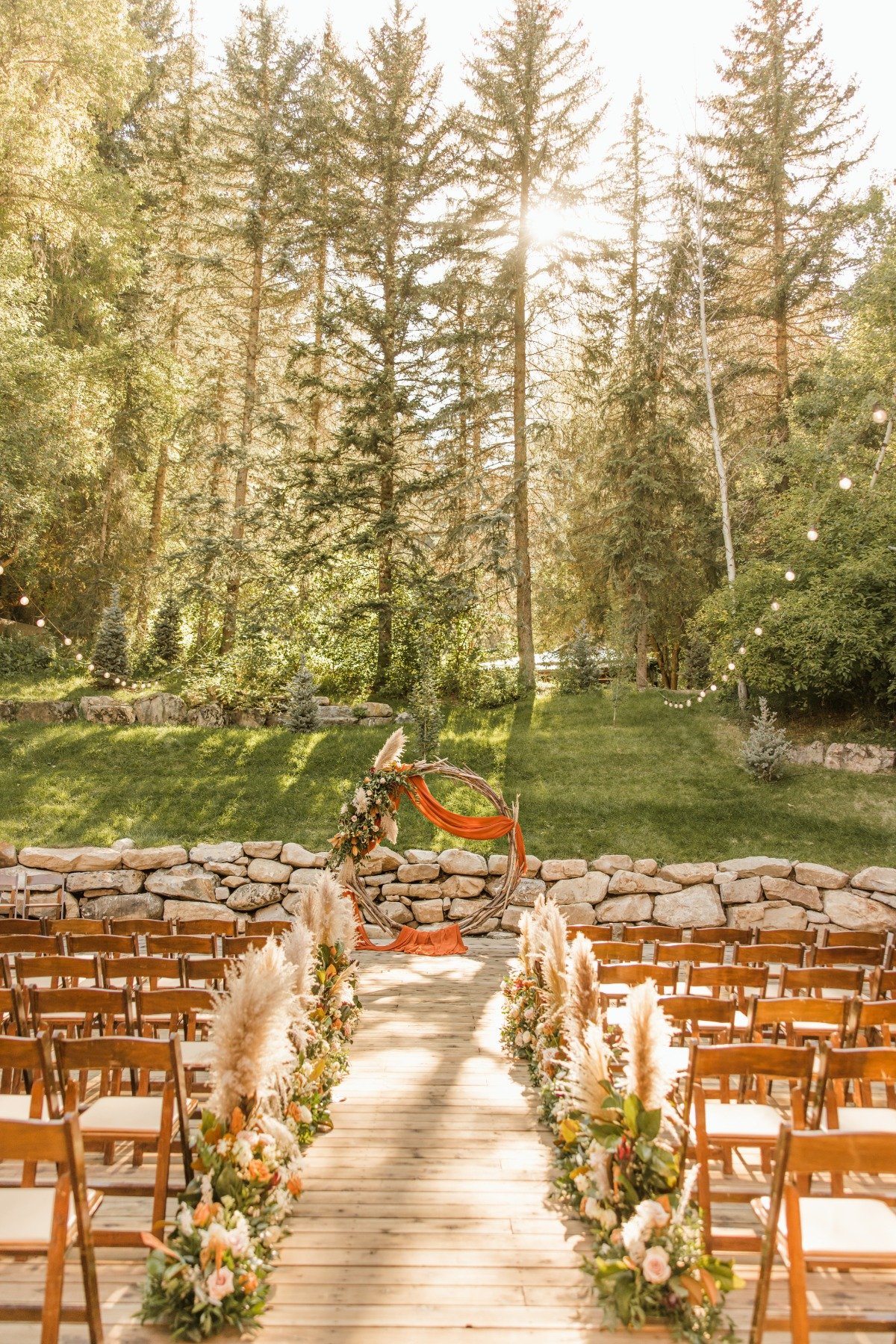 orange fall outdoor ceremony ideas