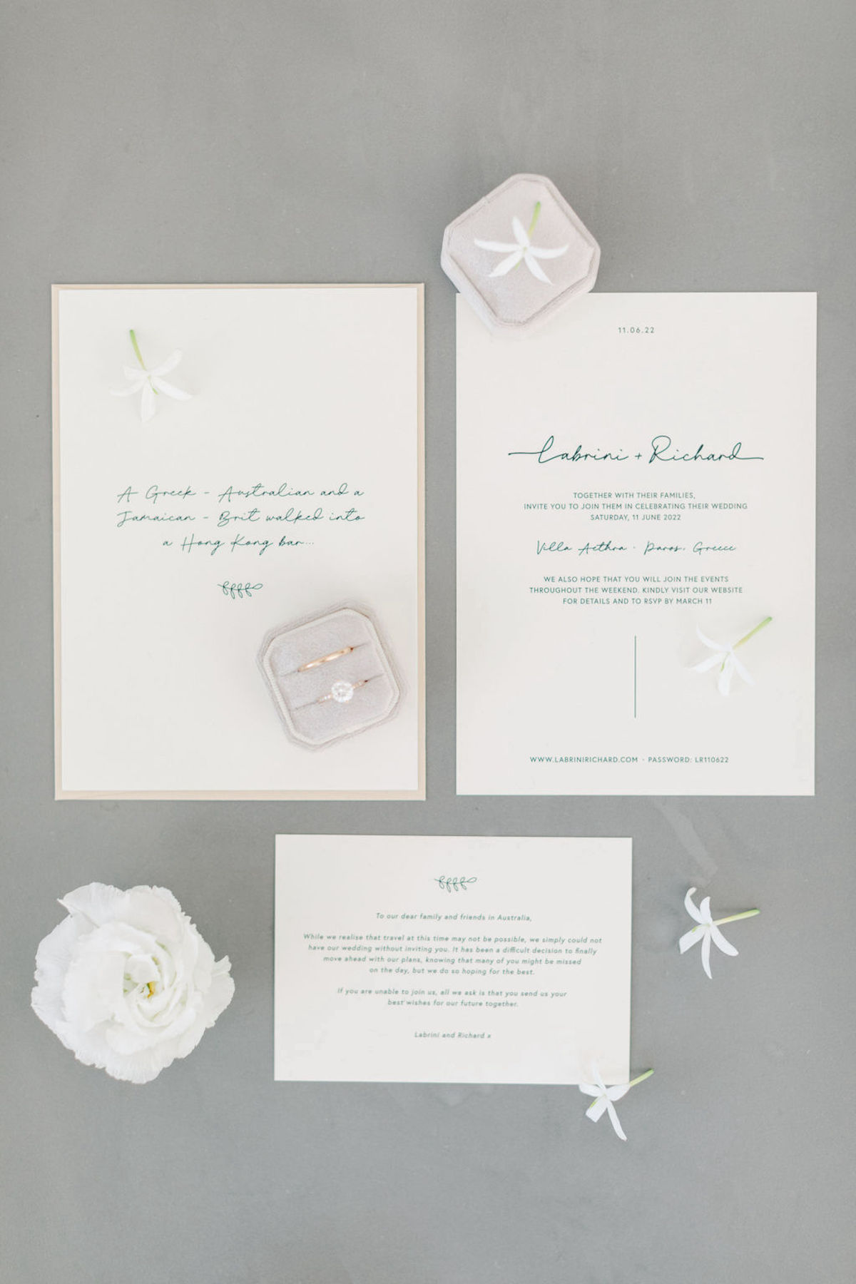 minimalist invitation suites