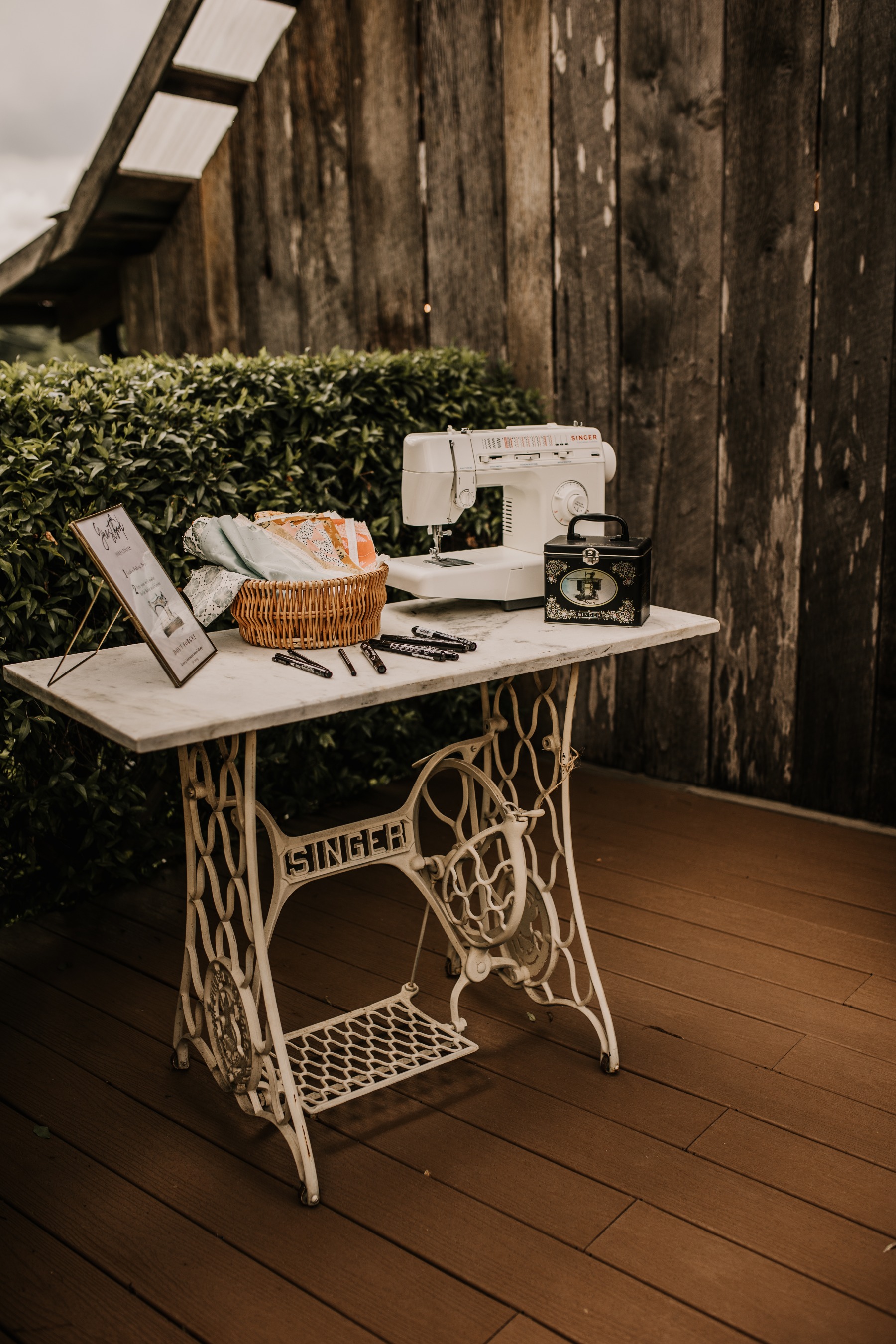 vintage guest book station