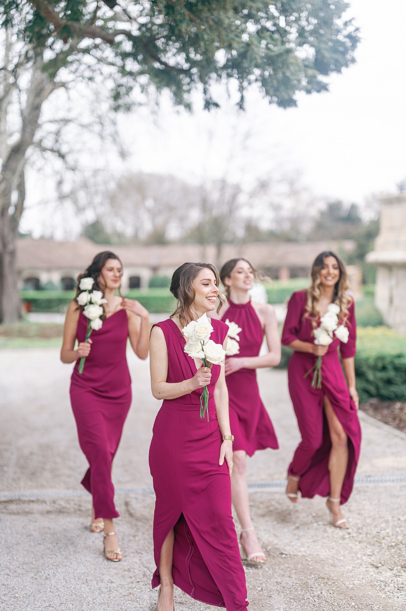 Magenta bridesmaids