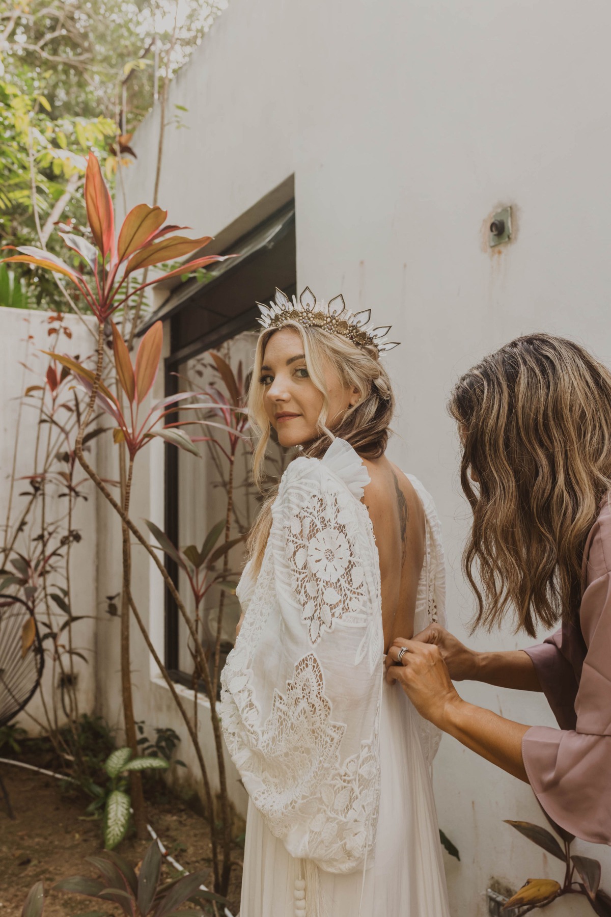 boho wedding crown