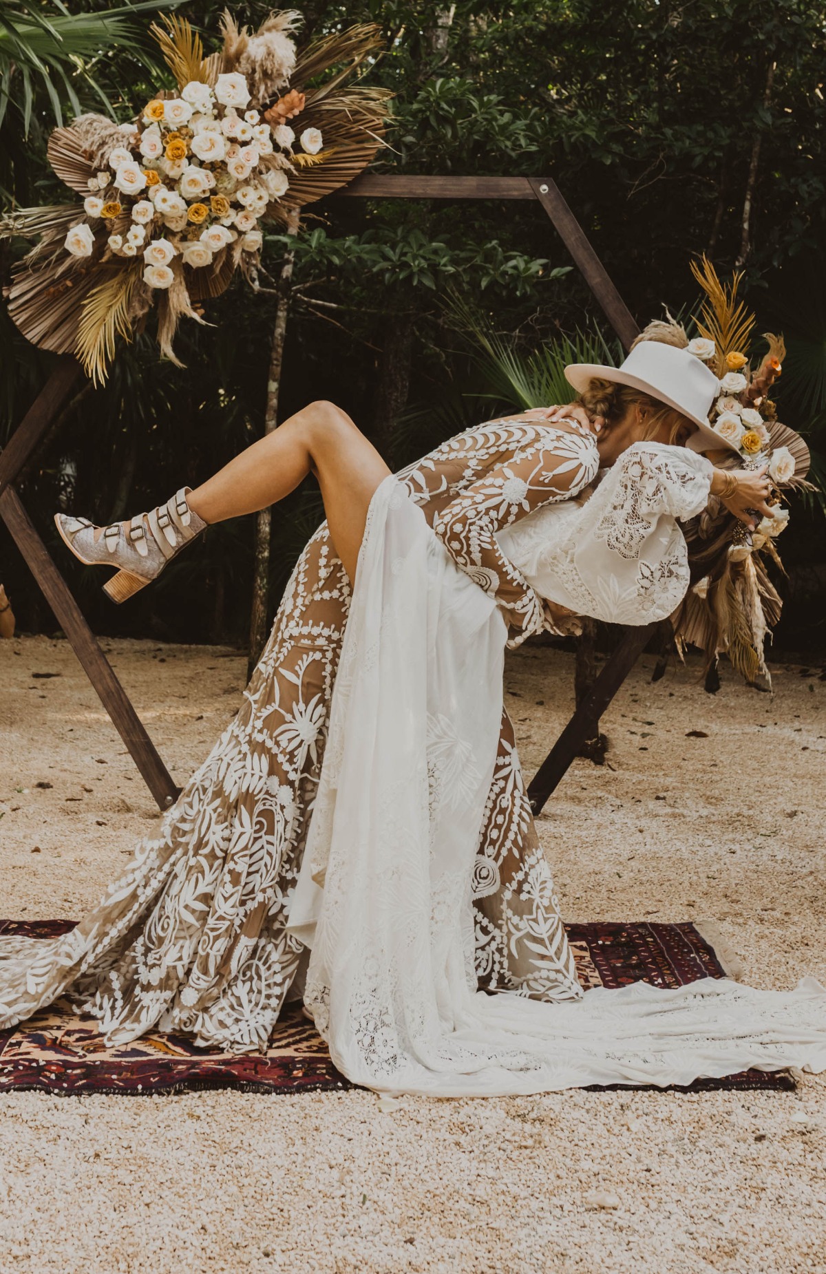 These Tulum brides made effortlessly boho chic look easy