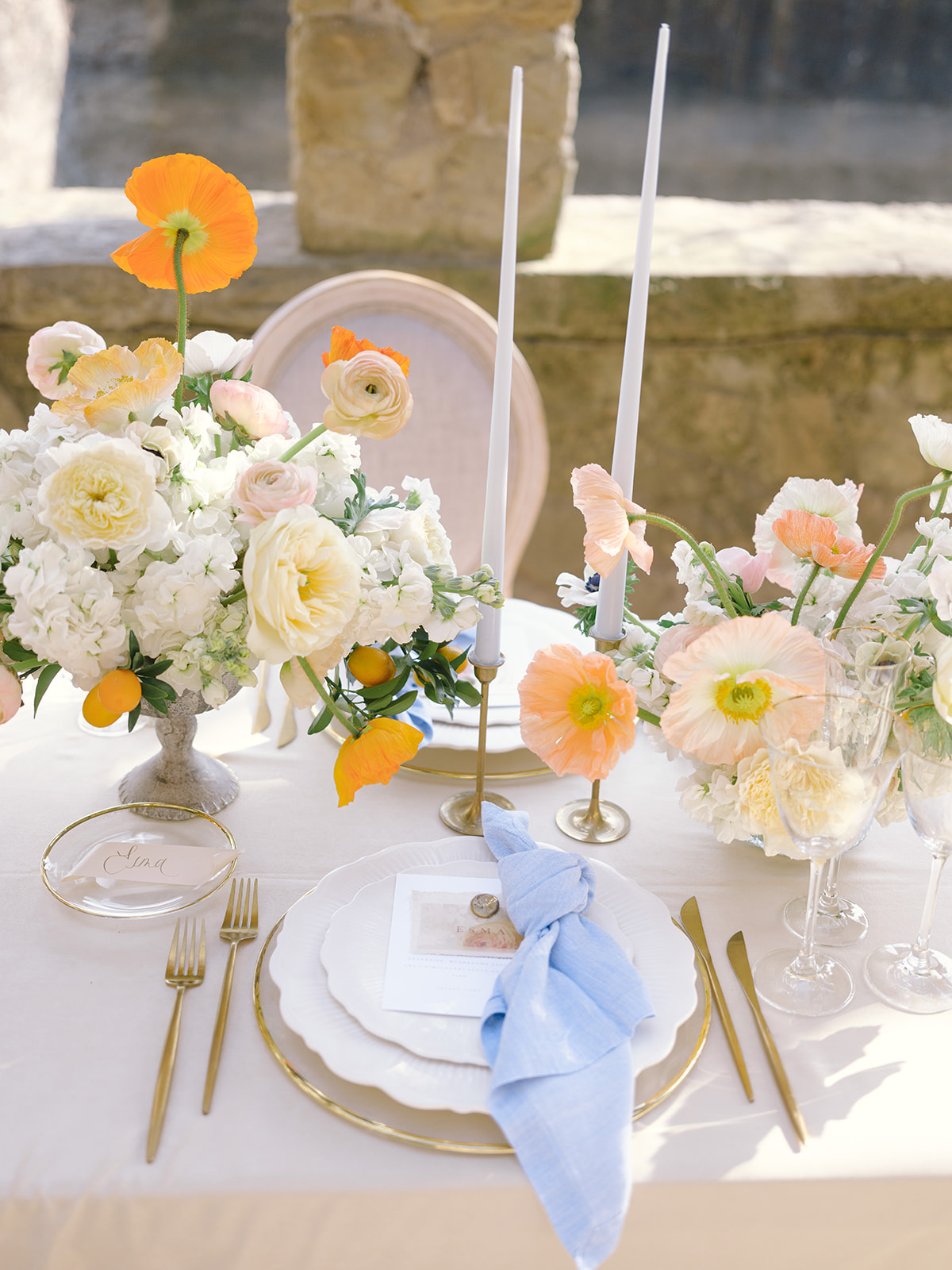 Citrus palette table setting 