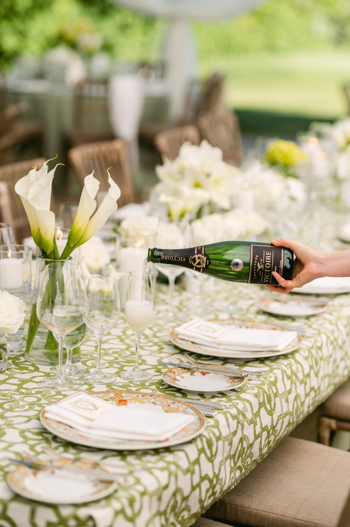 Luxury green reception details 