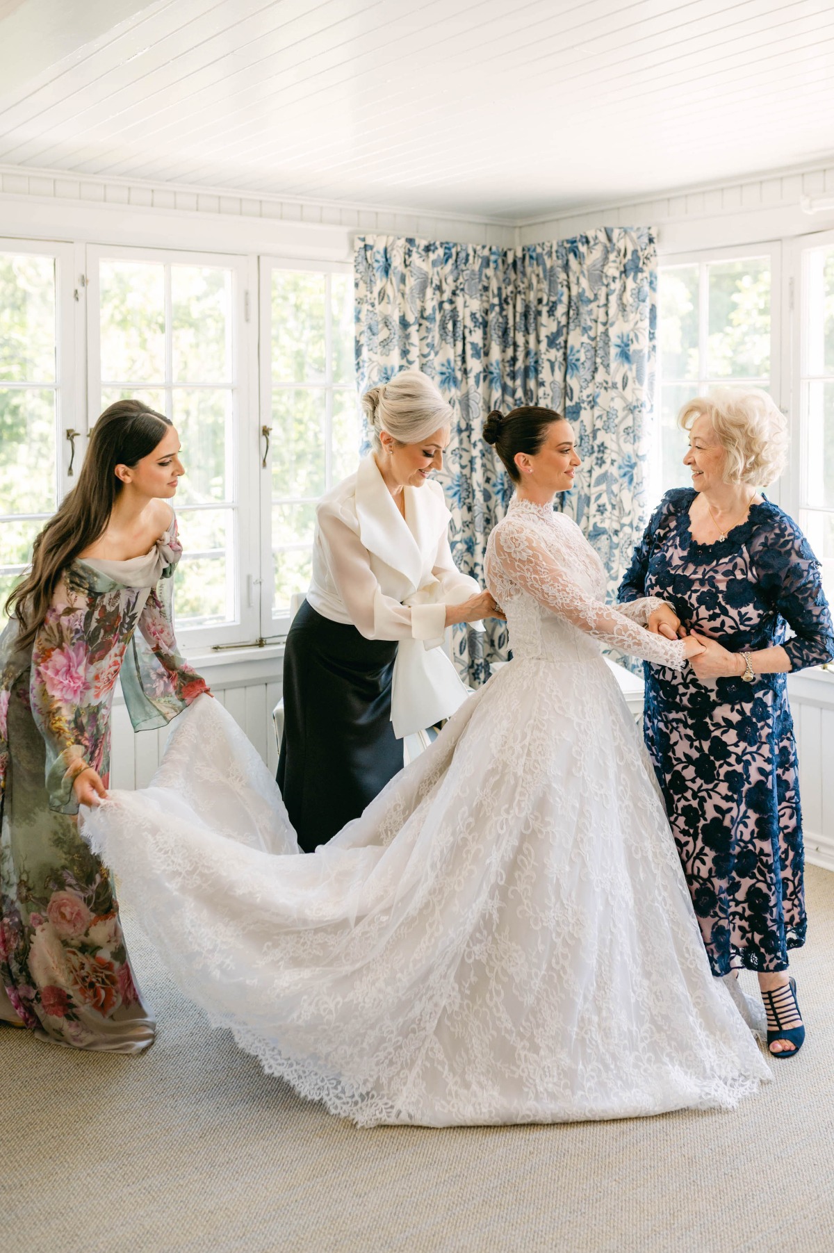 Handmade lace wedding gown 