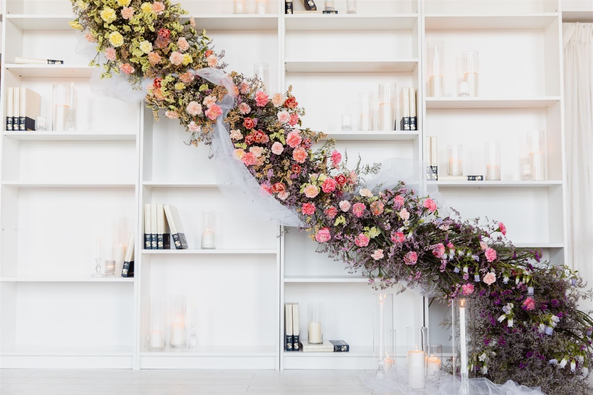 Rainbow floral garland 