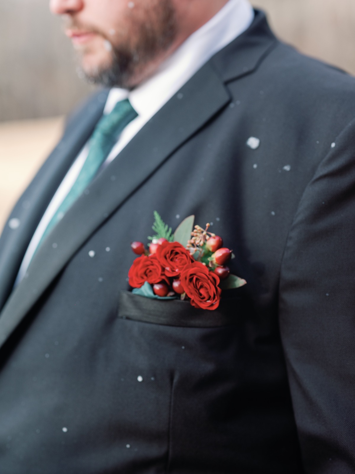 Christmas boutonniere 