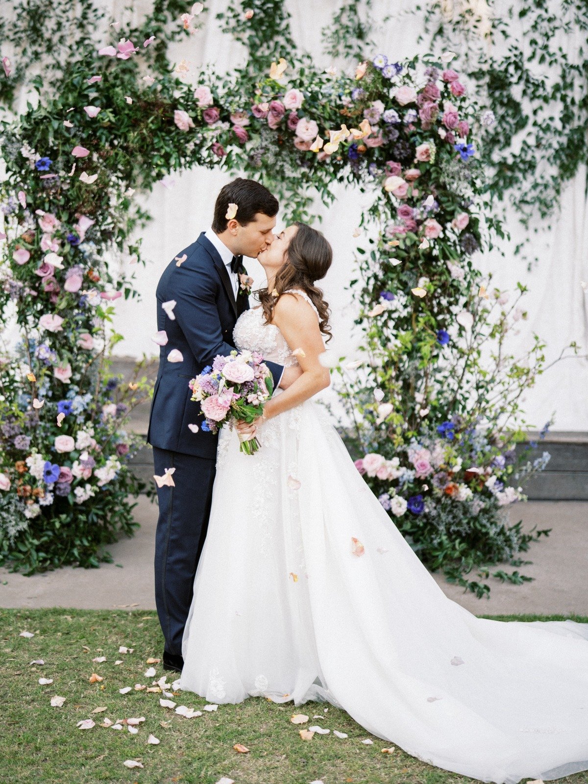 applique floral bridal ballgown