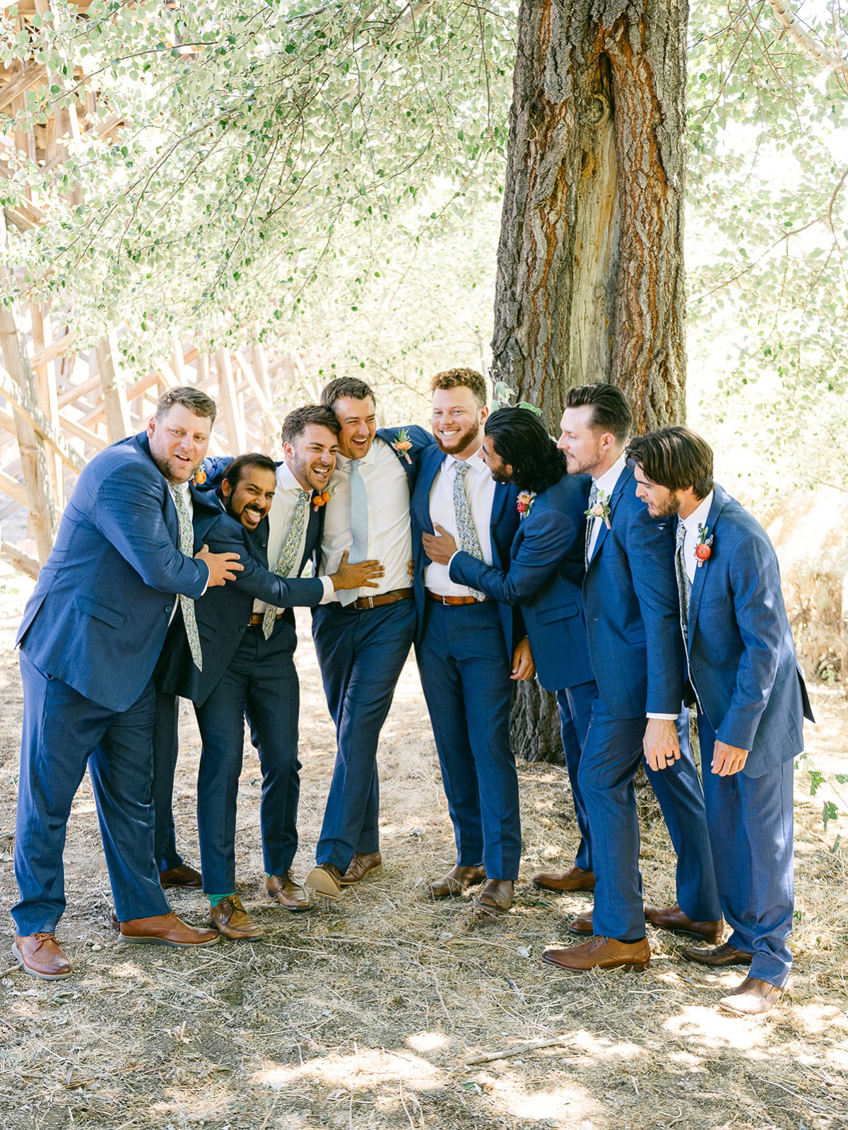 bright blue wedding suits