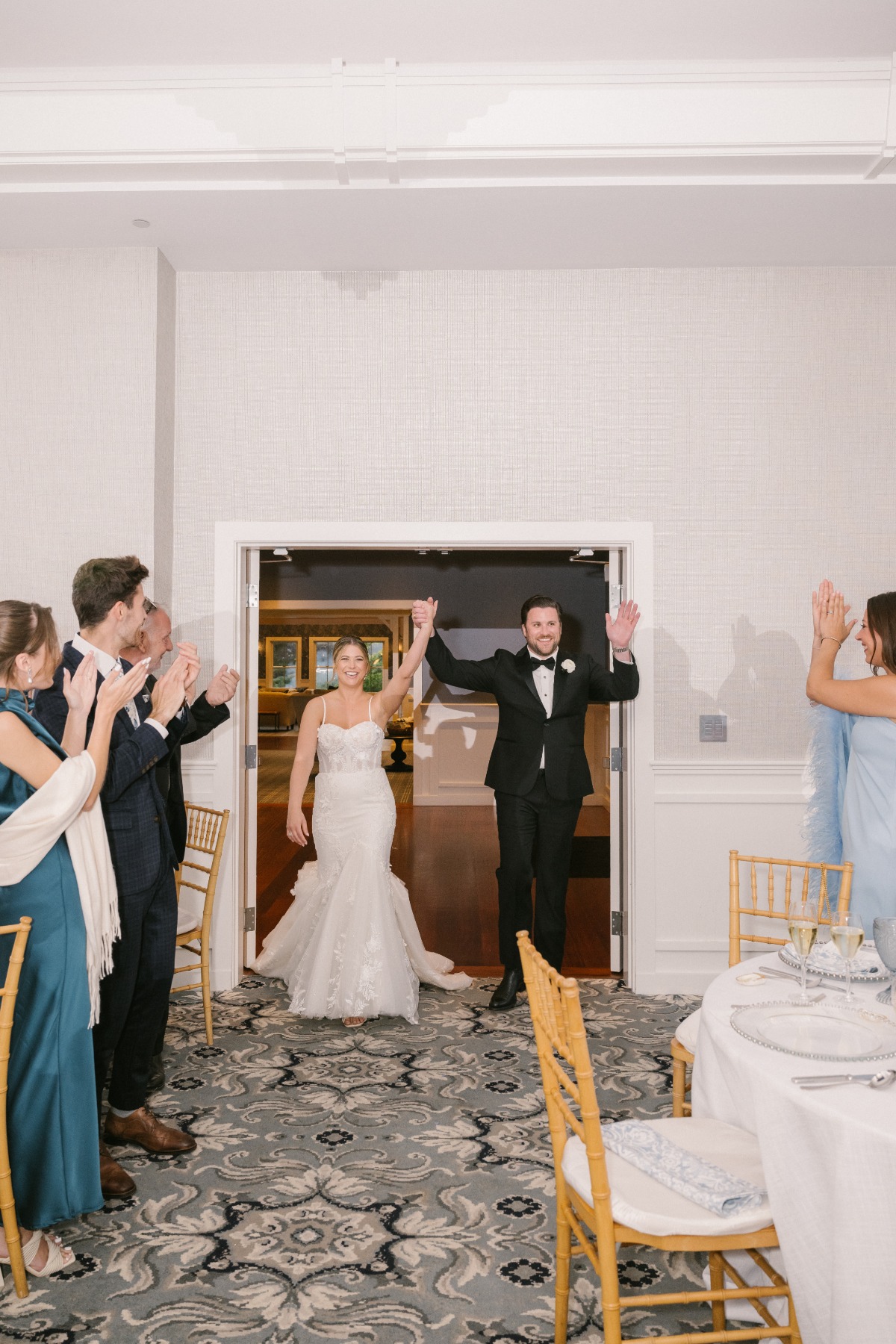 Grand entrance into ballroom wedding at Cape Cod resort 