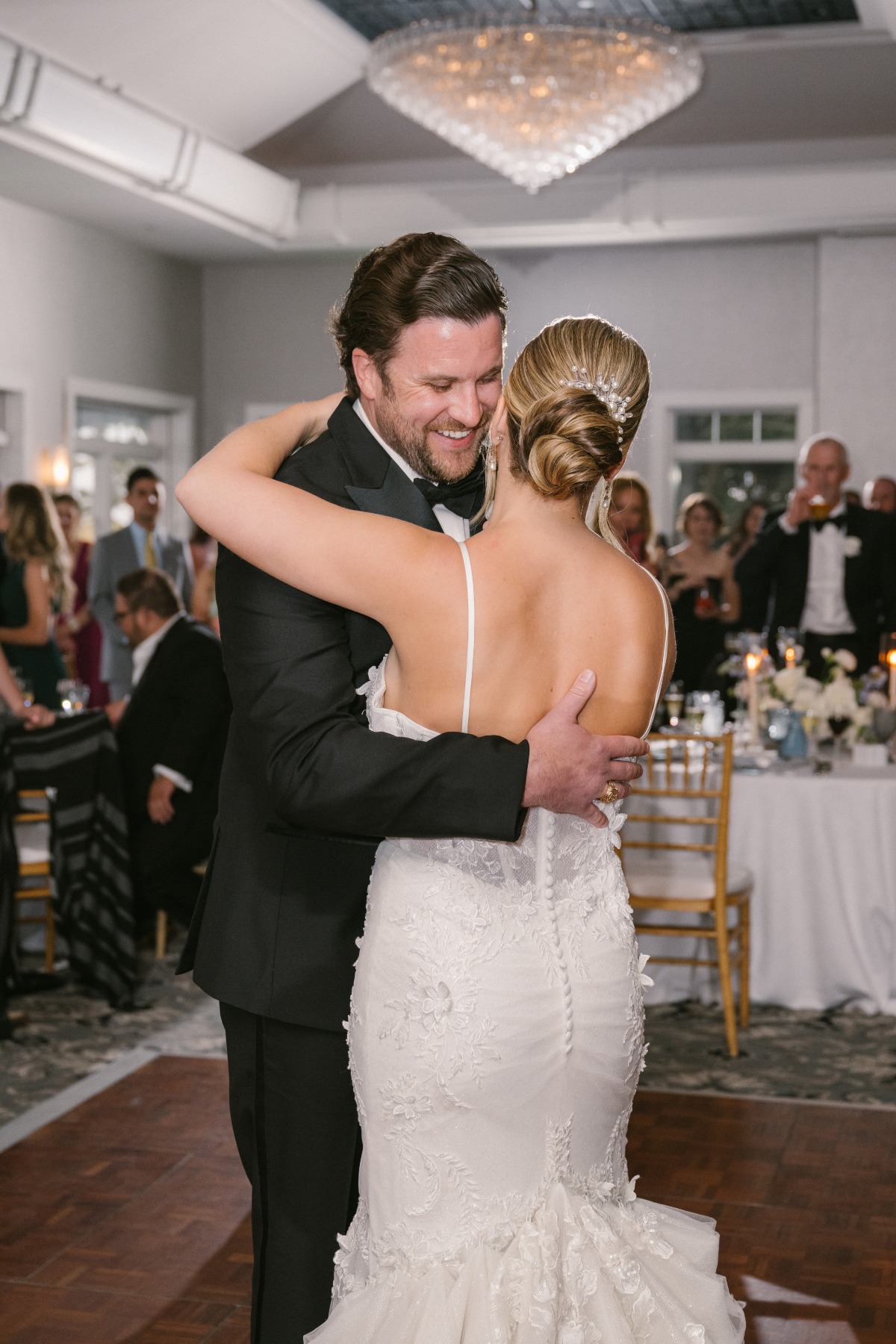 Romantic first dance at ballroom venue in Cape Cod 