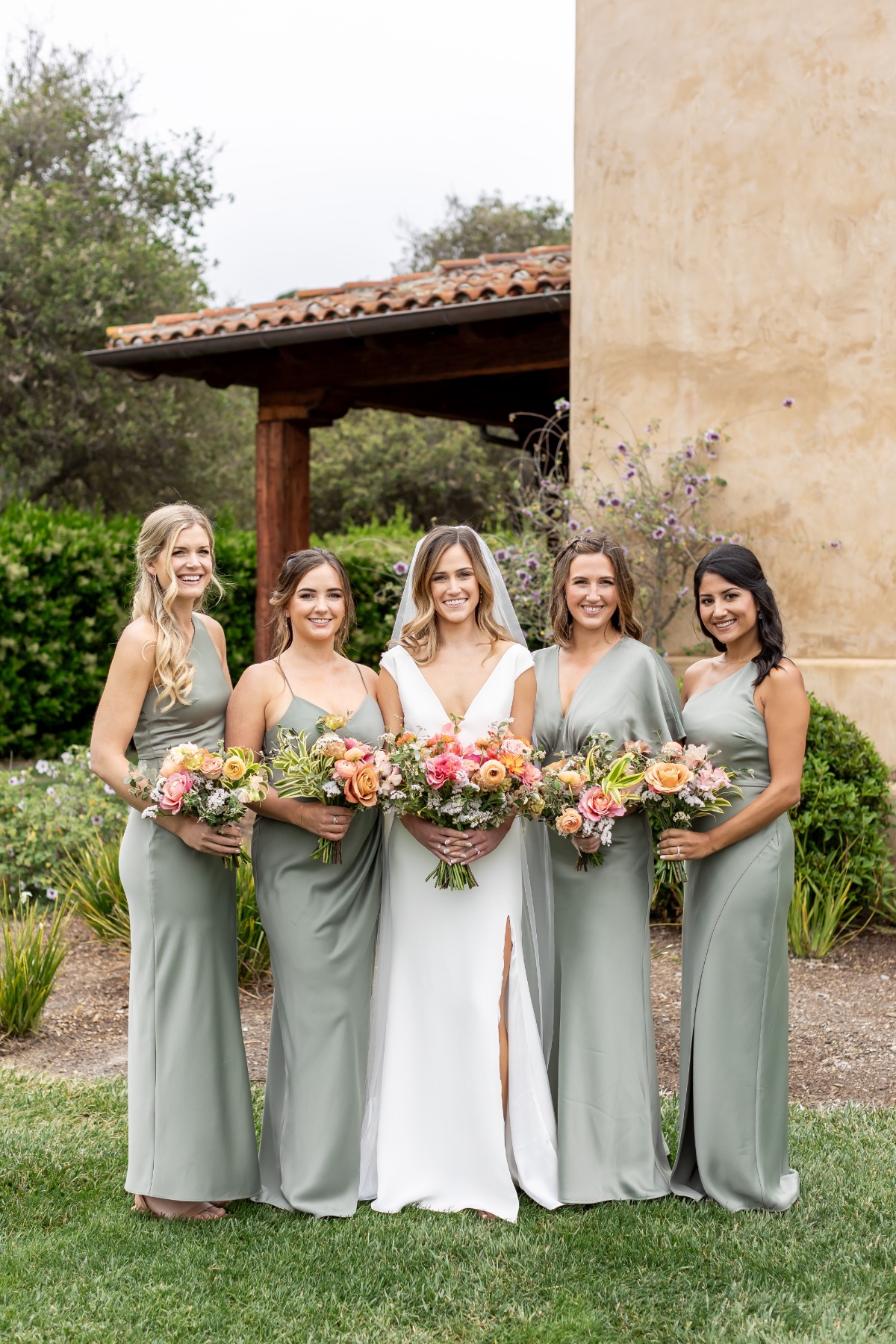 satin sage green bridesmaid dresses